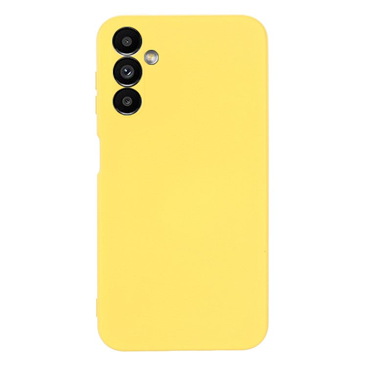 For Samsung Galaxy M54 5G / F54 5G Liquid Silicone Back Cover Drop-proof Mobile Phone Case with Soft Lining - Yellow