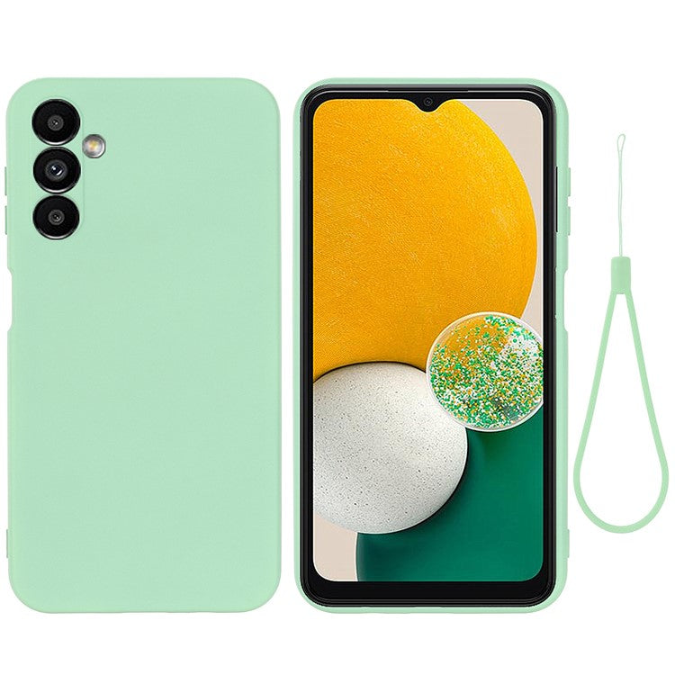 For Samsung Galaxy M54 5G / F54 5G Liquid Silicone Back Cover Drop-proof Mobile Phone Case with Soft Lining - Green