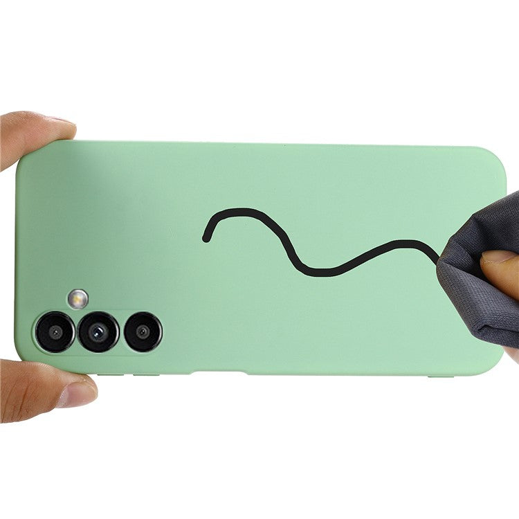 For Samsung Galaxy M54 5G / F54 5G Liquid Silicone Back Cover Drop-proof Mobile Phone Case with Soft Lining - Green