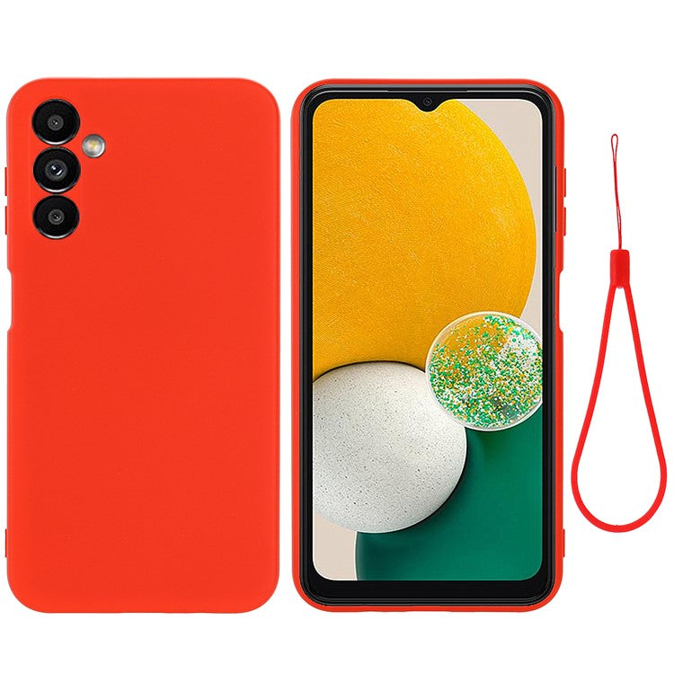 For Samsung Galaxy M54 5G / F54 5G Liquid Silicone Back Cover Drop-proof Mobile Phone Case with Soft Lining - Red