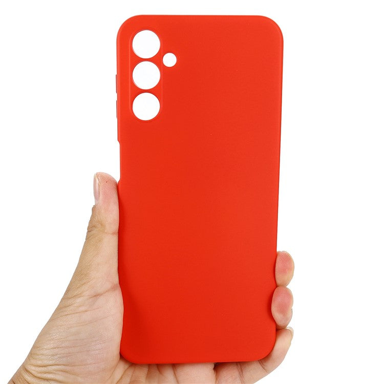 For Samsung Galaxy M54 5G / F54 5G Liquid Silicone Back Cover Drop-proof Mobile Phone Case with Soft Lining - Red