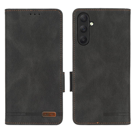 For Samsung Galaxy M54 5G / F54 5G Wallet Phone Case Hardware Decor PU Leather Cover with Stand - Black