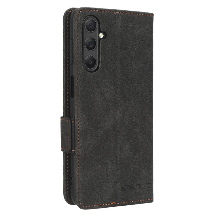 For Samsung Galaxy M54 5G / F54 5G Wallet Phone Case Hardware Decor PU Leather Cover with Stand - Black