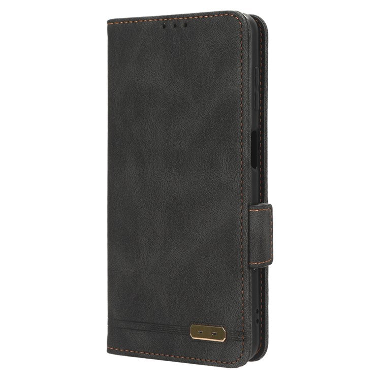 For Samsung Galaxy M54 5G / F54 5G Wallet Phone Case Hardware Decor PU Leather Cover with Stand - Black