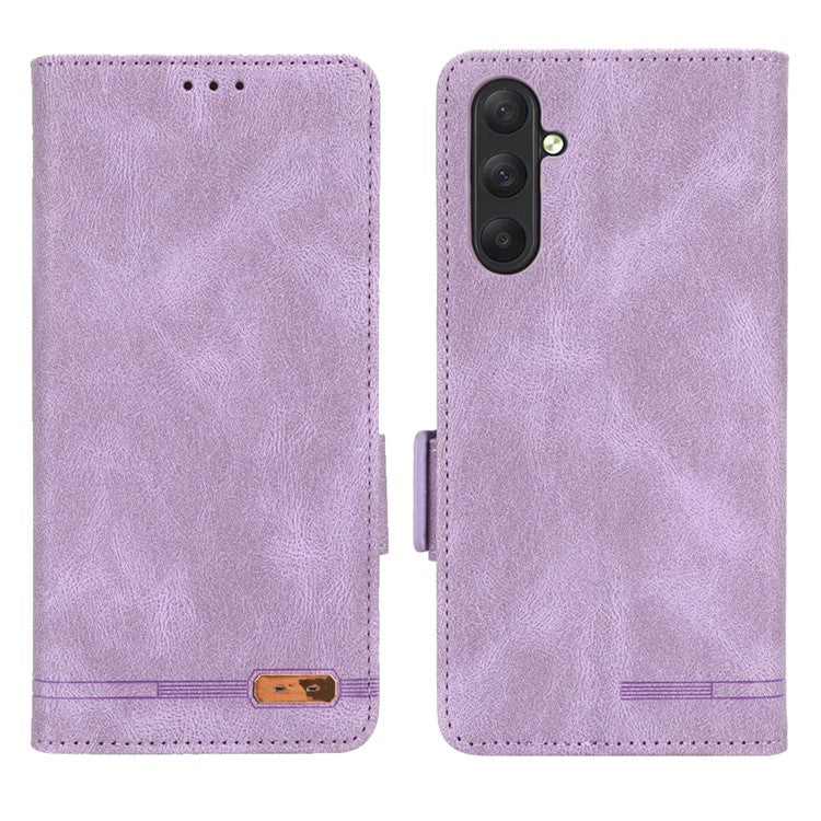 For Samsung Galaxy M54 5G / F54 5G Wallet Phone Case Hardware Decor PU Leather Cover with Stand - Purple