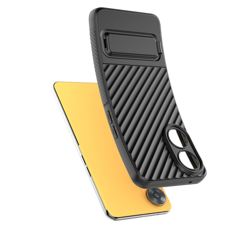 TPU Phone Cover for Oppo Reno8 T 4G , Kickstand Phone Back Protector Anti-dust Phone Case - Grey