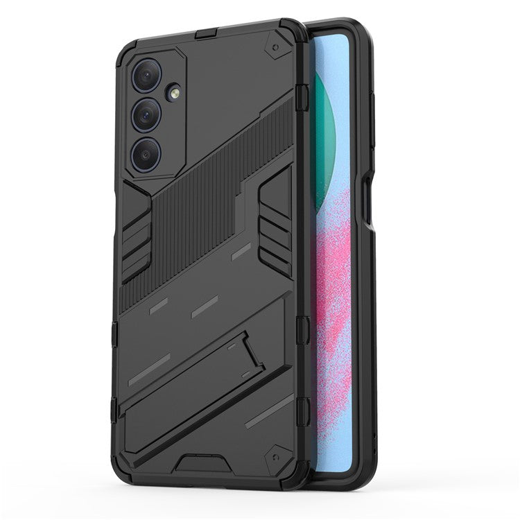 For Samsung Galaxy M54 5G / F54 5G Shockproof Back Cover Hard PC + Flexible TPU Phone Case with Kickstand - Black