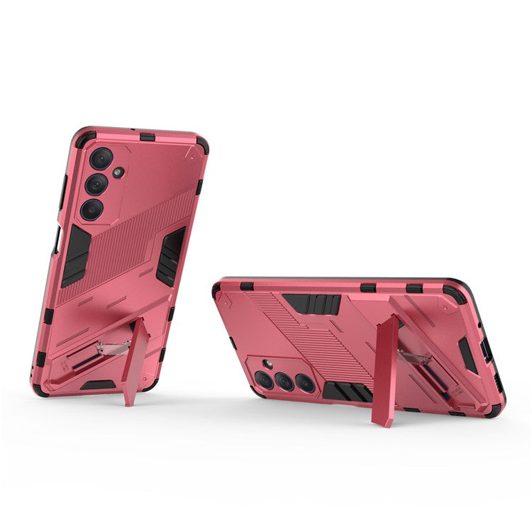 For Samsung Galaxy M54 5G / F54 5G Shockproof Back Cover Hard PC + Flexible TPU Phone Case with Kickstand - Rose