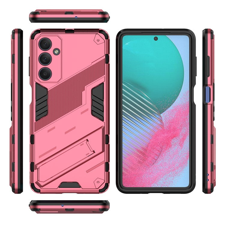 For Samsung Galaxy M54 5G / F54 5G Shockproof Back Cover Hard PC + Flexible TPU Phone Case with Kickstand - Rose