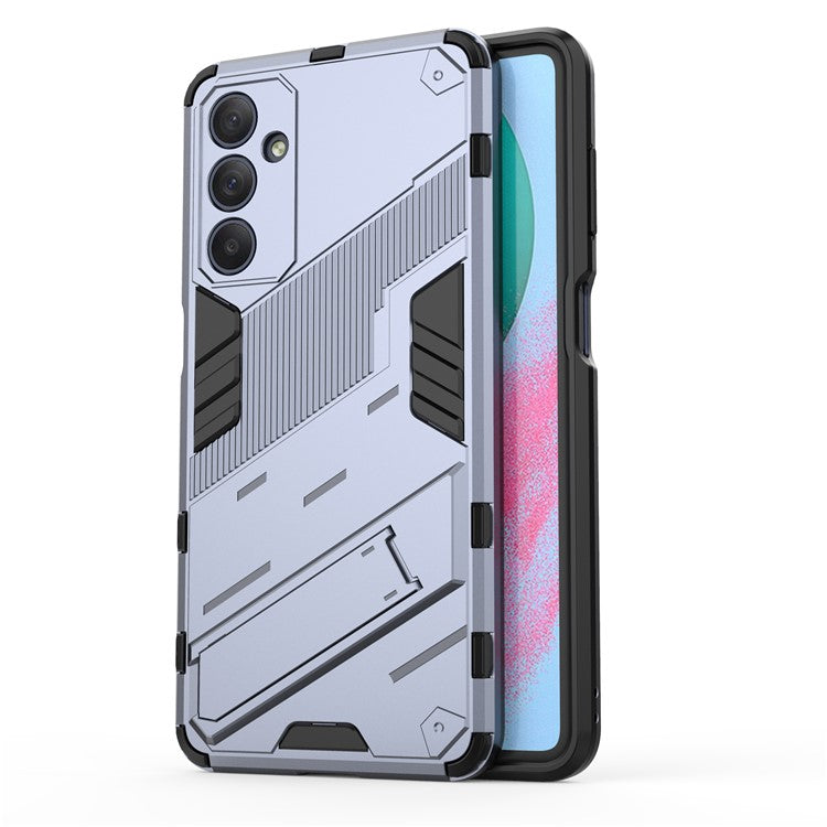 For Samsung Galaxy M54 5G / F54 5G Shockproof Back Cover Hard PC + Flexible TPU Phone Case with Kickstand - Grey