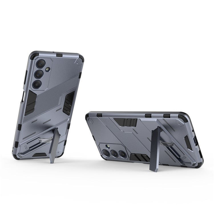 For Samsung Galaxy M54 5G / F54 5G Shockproof Back Cover Hard PC + Flexible TPU Phone Case with Kickstand - Grey