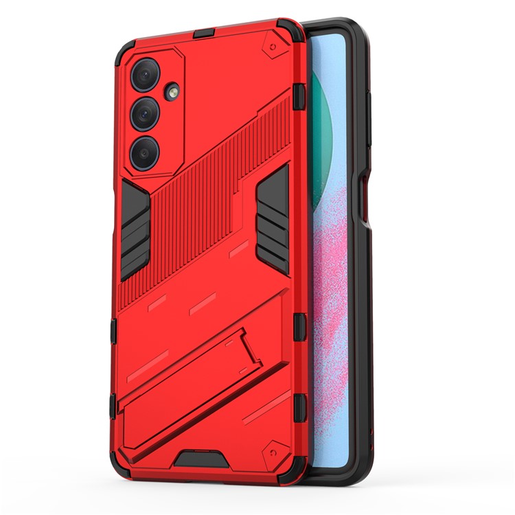 For Samsung Galaxy M54 5G / F54 5G Shockproof Back Cover Hard PC + Flexible TPU Phone Case with Kickstand - Red