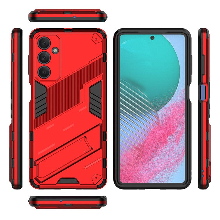 For Samsung Galaxy M54 5G / F54 5G Shockproof Back Cover Hard PC + Flexible TPU Phone Case with Kickstand - Red