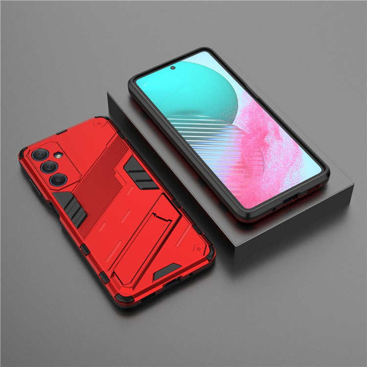 For Samsung Galaxy M54 5G / F54 5G Shockproof Back Cover Hard PC + Flexible TPU Phone Case with Kickstand - Red