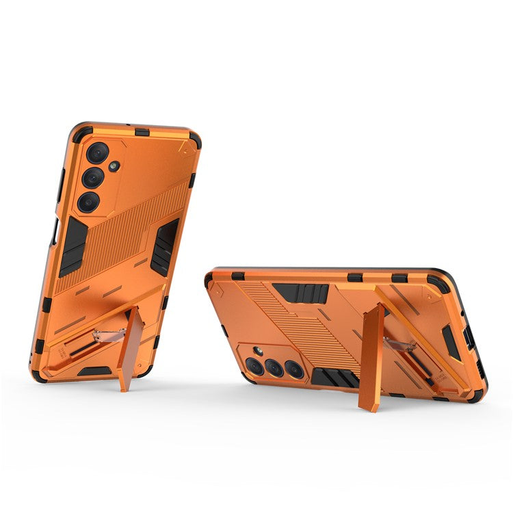 For Samsung Galaxy M54 5G / F54 5G Shockproof Back Cover Hard PC + Flexible TPU Phone Case with Kickstand - Orange
