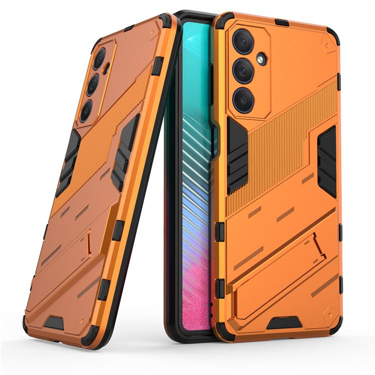For Samsung Galaxy M54 5G / F54 5G Shockproof Back Cover Hard PC + Flexible TPU Phone Case with Kickstand - Orange