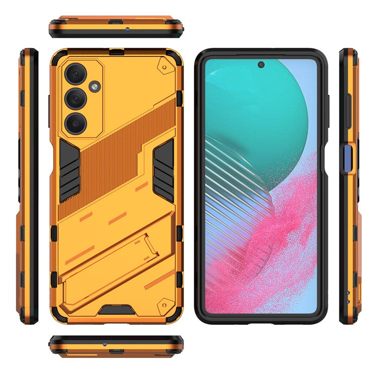 For Samsung Galaxy M54 5G / F54 5G Shockproof Back Cover Hard PC + Flexible TPU Phone Case with Kickstand - Orange