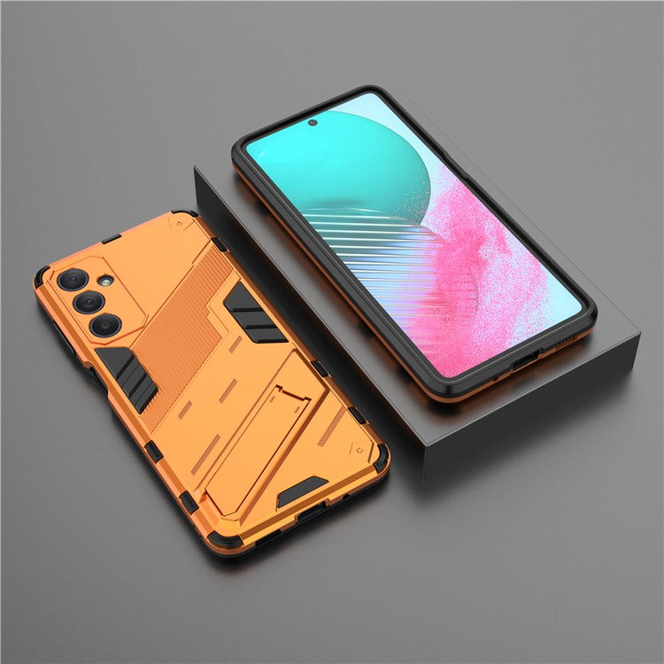 For Samsung Galaxy M54 5G / F54 5G Shockproof Back Cover Hard PC + Flexible TPU Phone Case with Kickstand - Orange