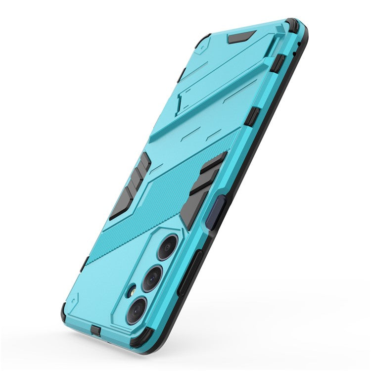For Samsung Galaxy M54 5G / F54 5G Shockproof Back Cover Hard PC + Flexible TPU Phone Case with Kickstand - Baby Blue