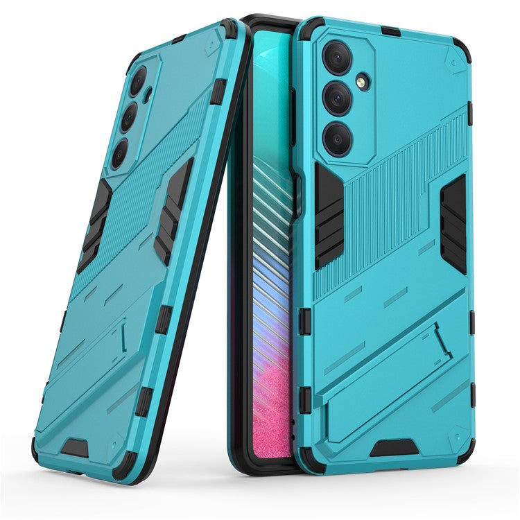 For Samsung Galaxy M54 5G / F54 5G Shockproof Back Cover Hard PC + Flexible TPU Phone Case with Kickstand - Baby Blue