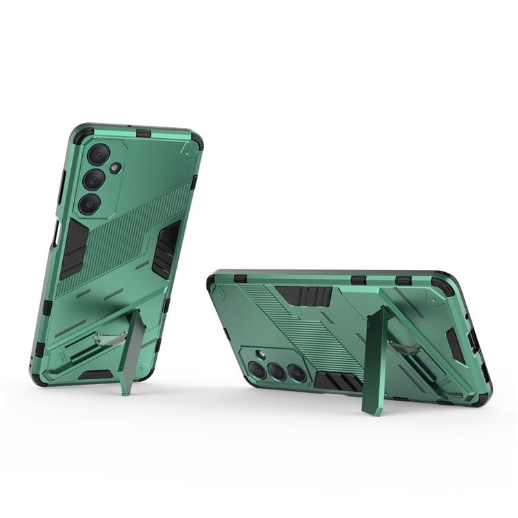 For Samsung Galaxy M54 5G / F54 5G Shockproof Back Cover Hard PC + Flexible TPU Phone Case with Kickstand - Green