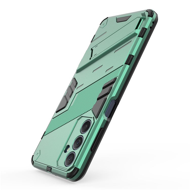 For Samsung Galaxy M54 5G / F54 5G Shockproof Back Cover Hard PC + Flexible TPU Phone Case with Kickstand - Green