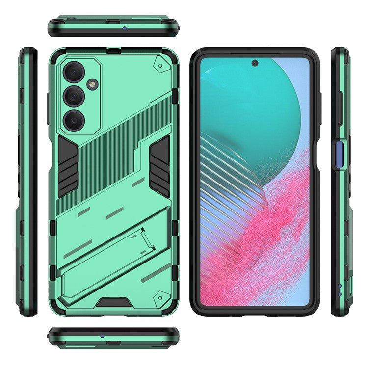 For Samsung Galaxy M54 5G / F54 5G Shockproof Back Cover Hard PC + Flexible TPU Phone Case with Kickstand - Green