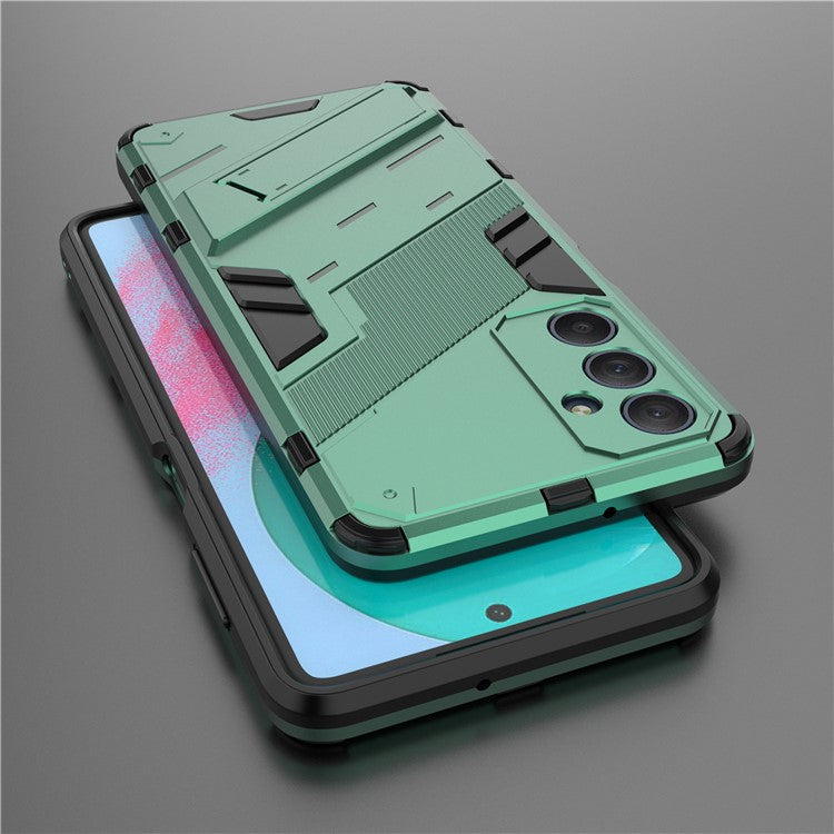 For Samsung Galaxy M54 5G / F54 5G Shockproof Back Cover Hard PC + Flexible TPU Phone Case with Kickstand - Green