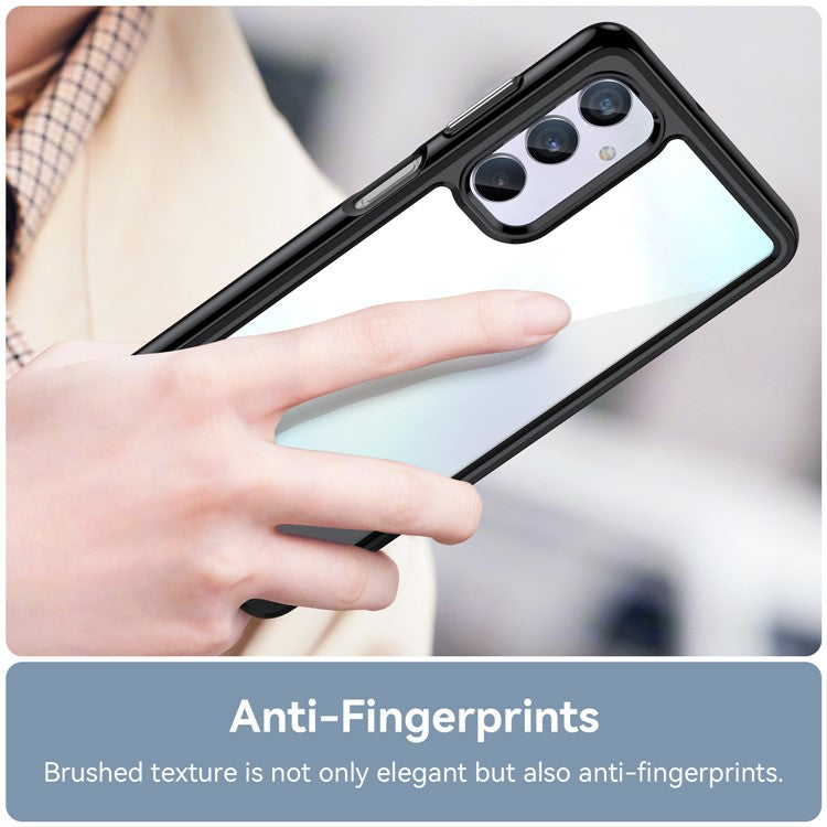 For Samsung Galaxy M54 5G / F54 5G TPU+Acrylic Back Phone Cover Clear Protective Case - Black