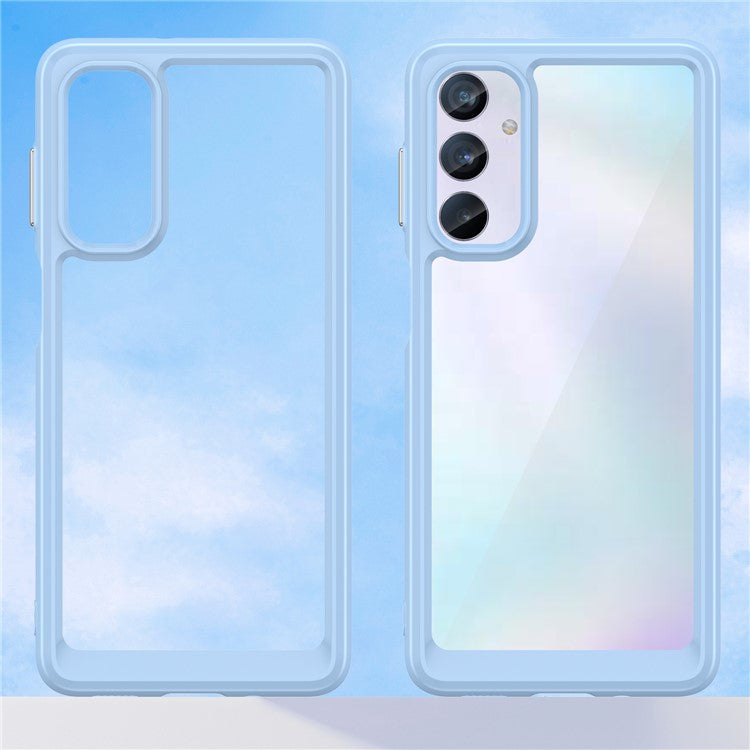 For Samsung Galaxy M54 5G / F54 5G TPU+Acrylic Back Phone Cover Clear Protective Case - Blue