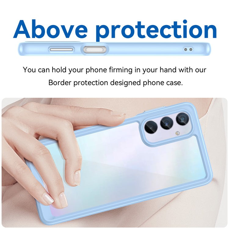 For Samsung Galaxy M54 5G / F54 5G TPU+Acrylic Back Phone Cover Clear Protective Case - Blue