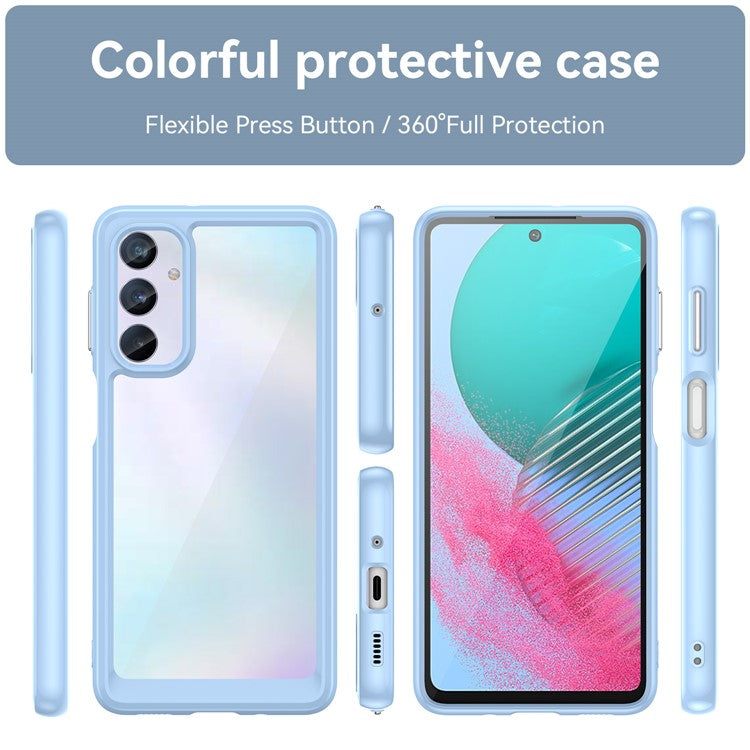 For Samsung Galaxy M54 5G / F54 5G TPU+Acrylic Back Phone Cover Clear Protective Case - Blue