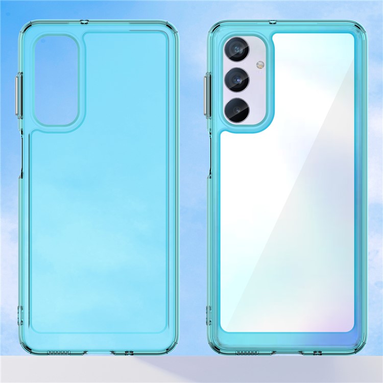 For Samsung Galaxy M54 5G / F54 5G TPU+Acrylic Back Phone Cover Clear Protective Case - Transparent Blue