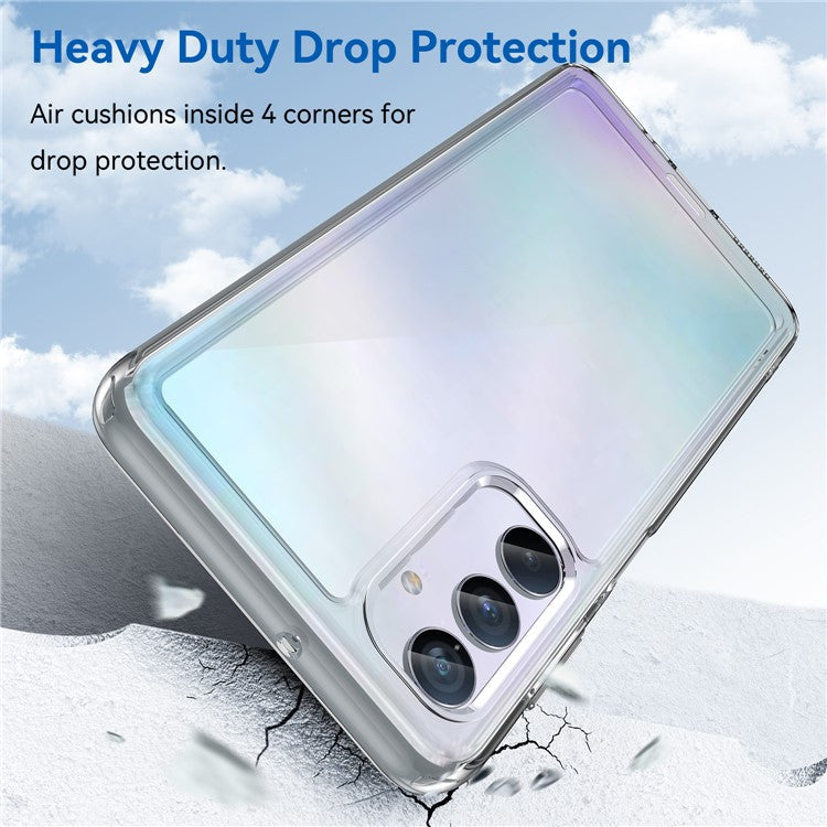 For Samsung Galaxy M54 5G / F54 5G TPU+Acrylic Back Phone Cover Clear Protective Case - Transparent