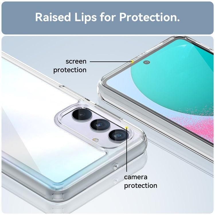 For Samsung Galaxy M54 5G / F54 5G TPU+Acrylic Back Phone Cover Clear Protective Case - Transparent