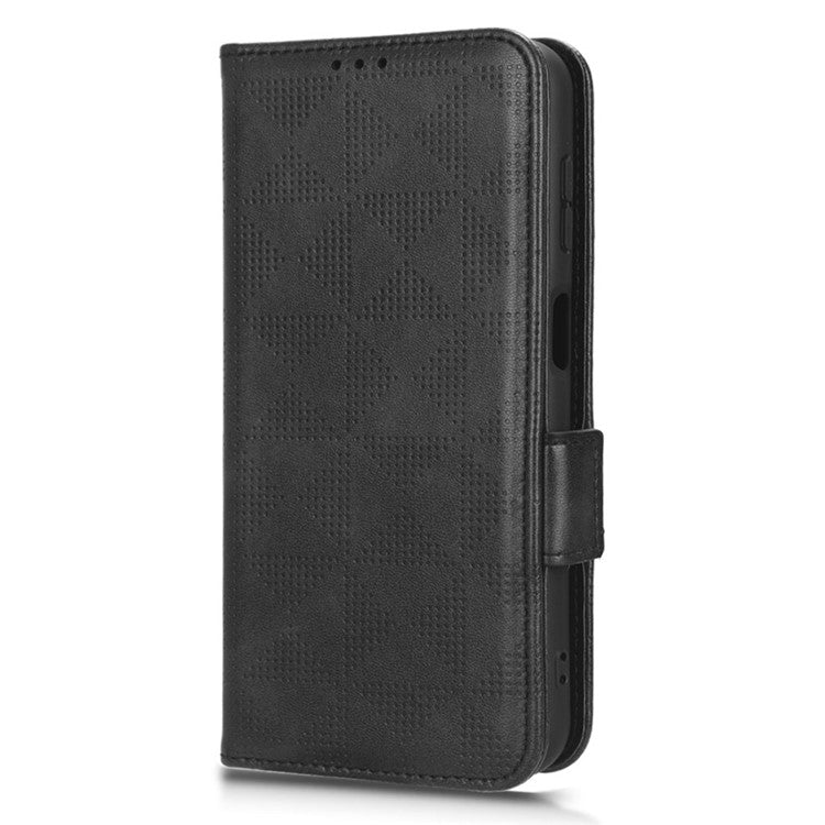 For Samsung Galaxy M54 5G / F54 5G PU Leather Wallet Phone Case Imprinted Triangle Phone Cover with Stand - Black