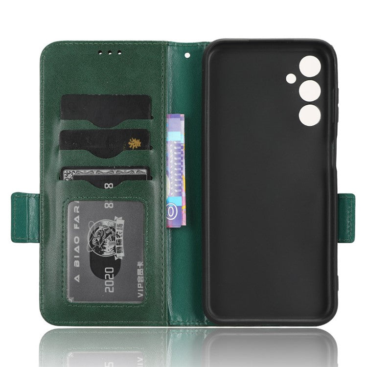 For Samsung Galaxy M54 5G / F54 5G PU Leather Wallet Phone Case Imprinted Triangle Phone Cover with Stand - Green