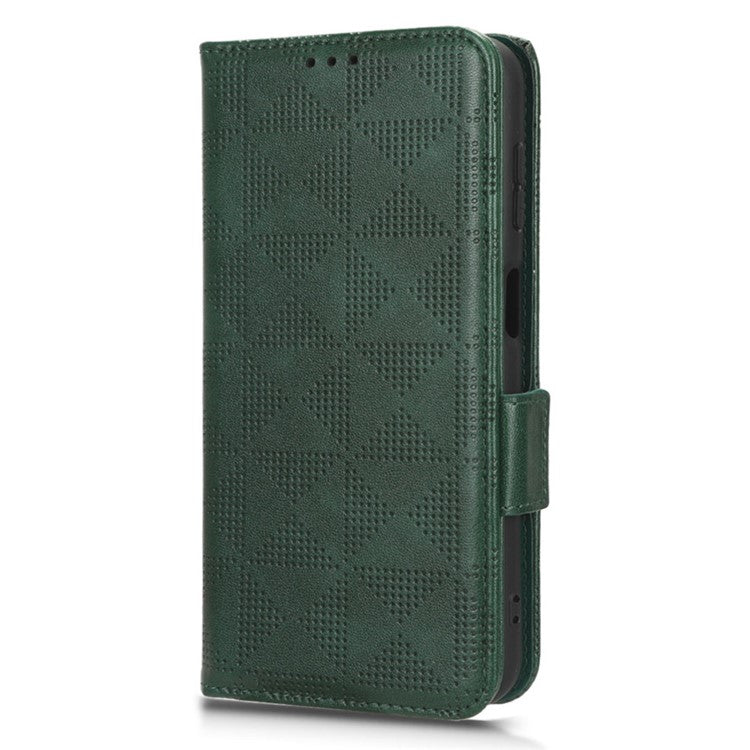 For Samsung Galaxy M54 5G / F54 5G PU Leather Wallet Phone Case Imprinted Triangle Phone Cover with Stand - Green