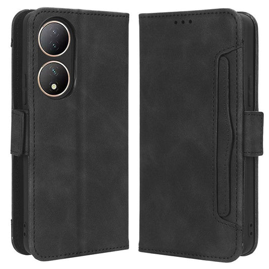 For vivo Y100 5G / T2 5G Multiple Card Slots Drop-proof PU Leather Phone Case Stand Wallet Cover - Black