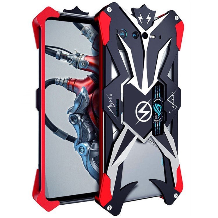 For Asus ROG Phone 6 Pro 5G Aluminum Alloy Phone Case Heavy Duty Anti-Scratch Cover - Black / Red