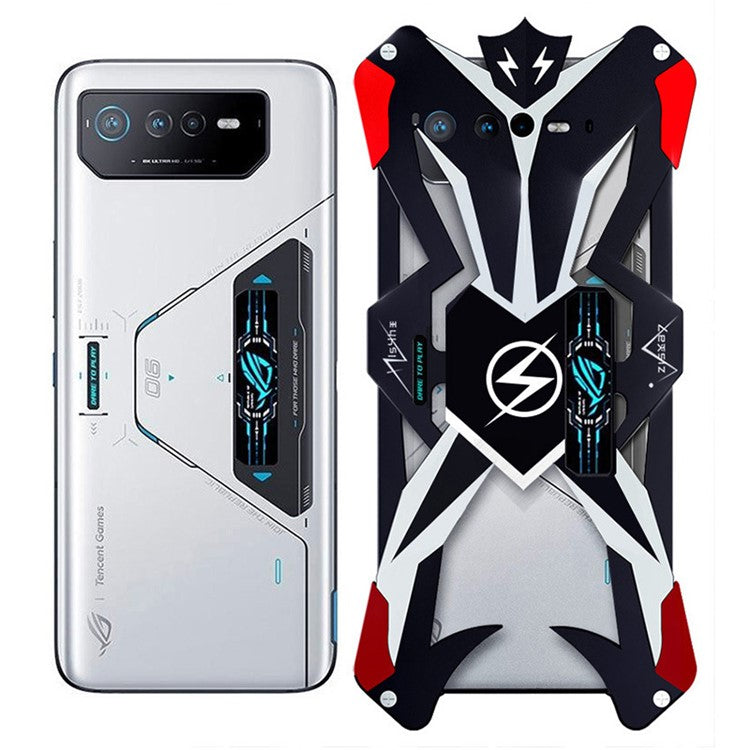 For Asus ROG Phone 6 Pro 5G Aluminum Alloy Phone Case Heavy Duty Anti-Scratch Cover - Black / Red