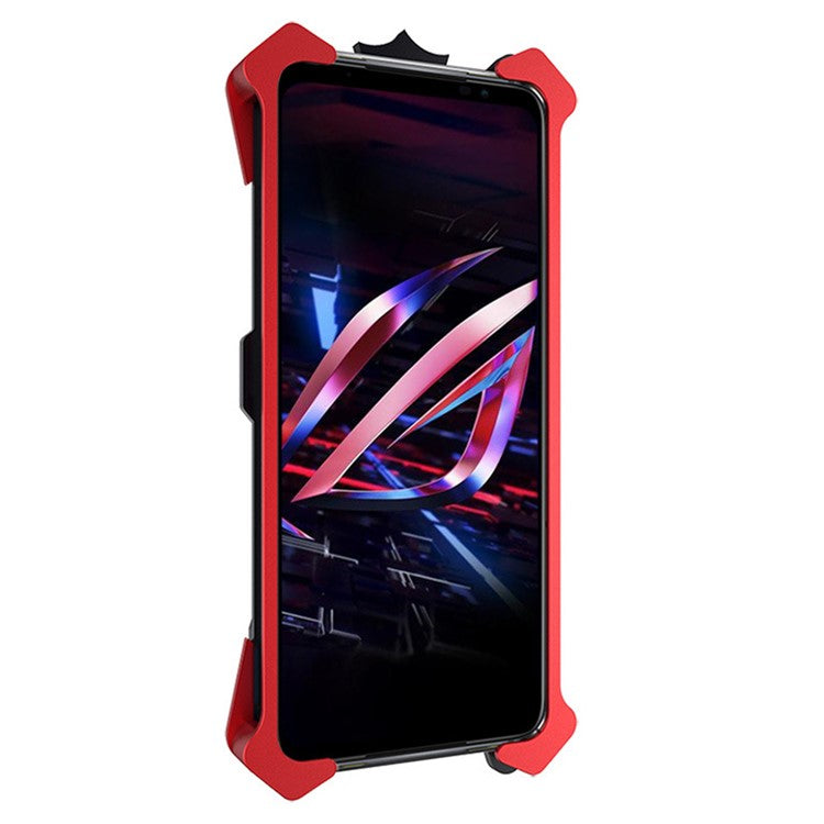 For Asus ROG Phone 6 5G Aluminum Alloy Phone Case Dual-color Shockproof Protective Cover - Black / Red