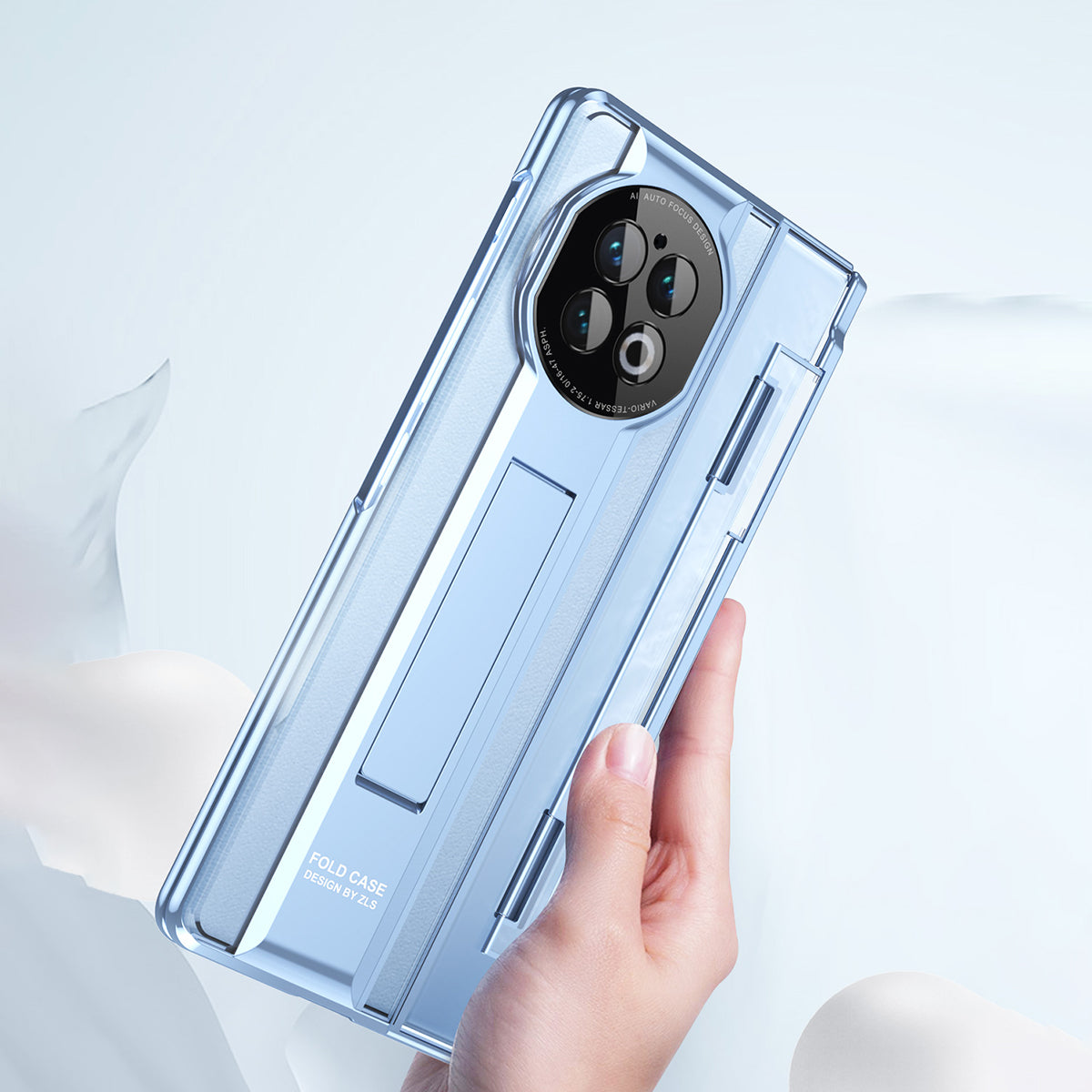 For vivo X Fold2 Kickstand PC Cover Shockproof Folding Phone Case with Stylus Pen and Pen Slot - Silver