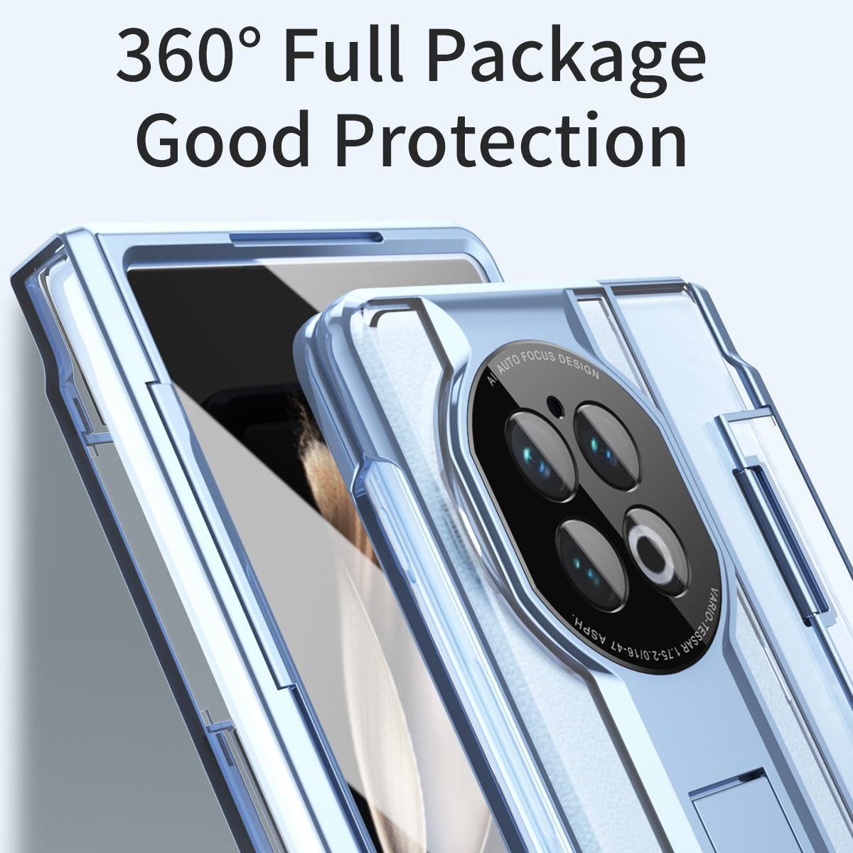 For vivo X Fold2 Kickstand PC Cover Shockproof Folding Phone Case with Stylus Pen and Pen Slot - Silver