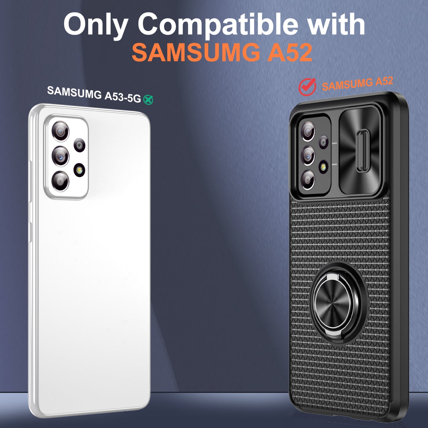 Phone Case for Samsung Galaxy S20 FE 4G / FE 5G / S20 Lite / S20 FE 2022 , Slide Lens Protection PC+TPU Kickstand Cover - Black+Black