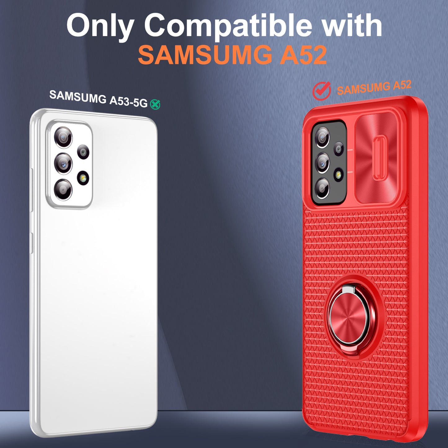 Phone Case for Samsung Galaxy S20 FE 4G / FE 5G / S20 Lite / S20 FE 2022 , Slide Lens Protection PC+TPU Kickstand Cover - Red+Red