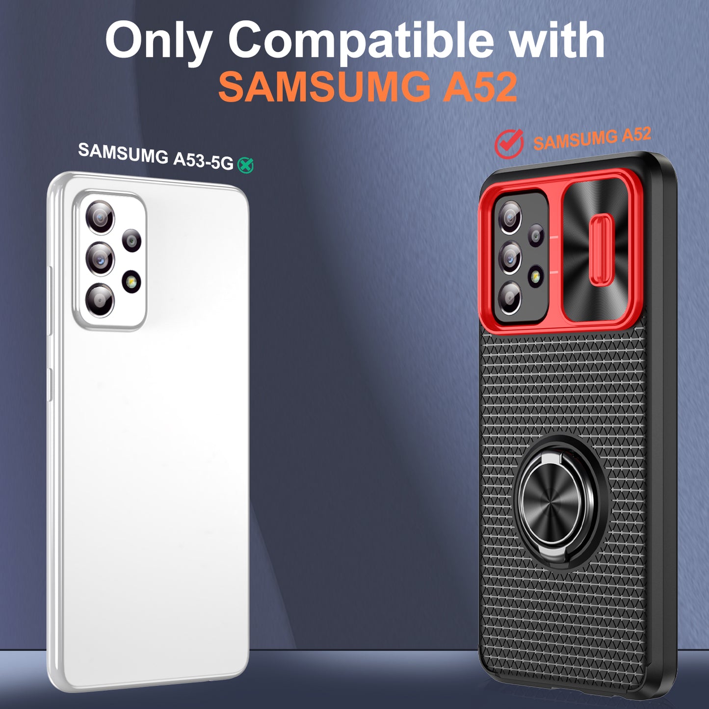 Phone Case for Samsung Galaxy S20 FE 4G / FE 5G / S20 Lite / S20 FE 2022 , Slide Lens Protection PC+TPU Kickstand Cover - Red+Black
