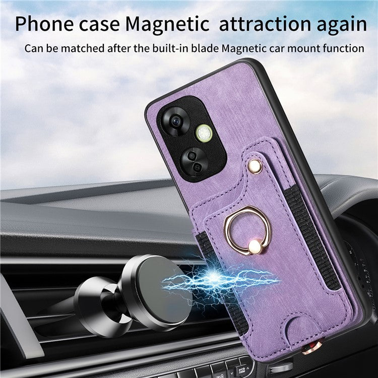 For OnePlus Nord CE 3 Lite 5G / Nord N30 5G RFID Blocking Kickstand Back Cover PU Leather Coated PC+TPU Phone Case with Card Holder - Rose Pink