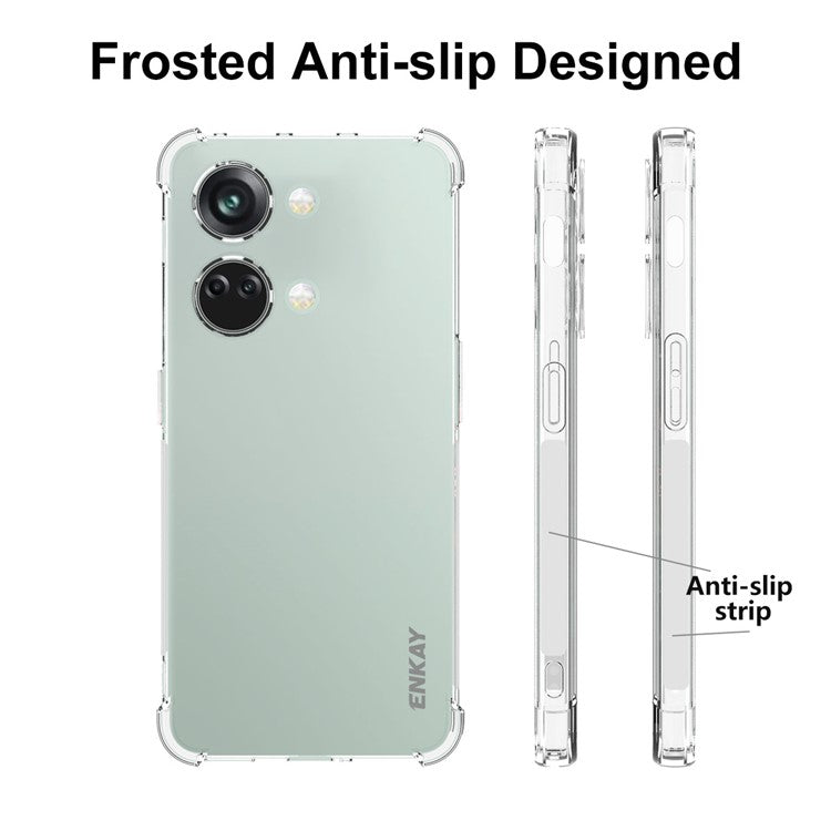 ENKAY HAT PRINCE TPU Case for OnePlus Nord 3 5G / Ace 2V Shockproof Clear Phone Cover with High Aluminium-silicon Glass Film