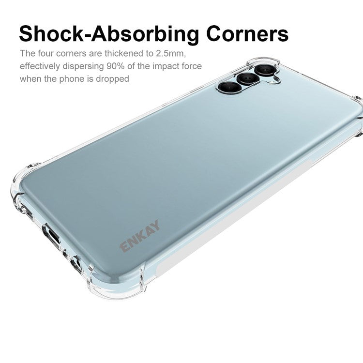 ENKAY HAT PRINCE For Samsung Galaxy M14 5G TPU Phone Case Clear Phone Cover with High Aluminium-silicon Glass Film